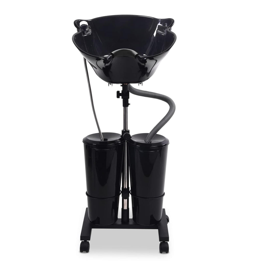 Portable Shampoo Bowl with Electric Pump and 2 Water Tanks, Height and Angle Adjustable Black L870011