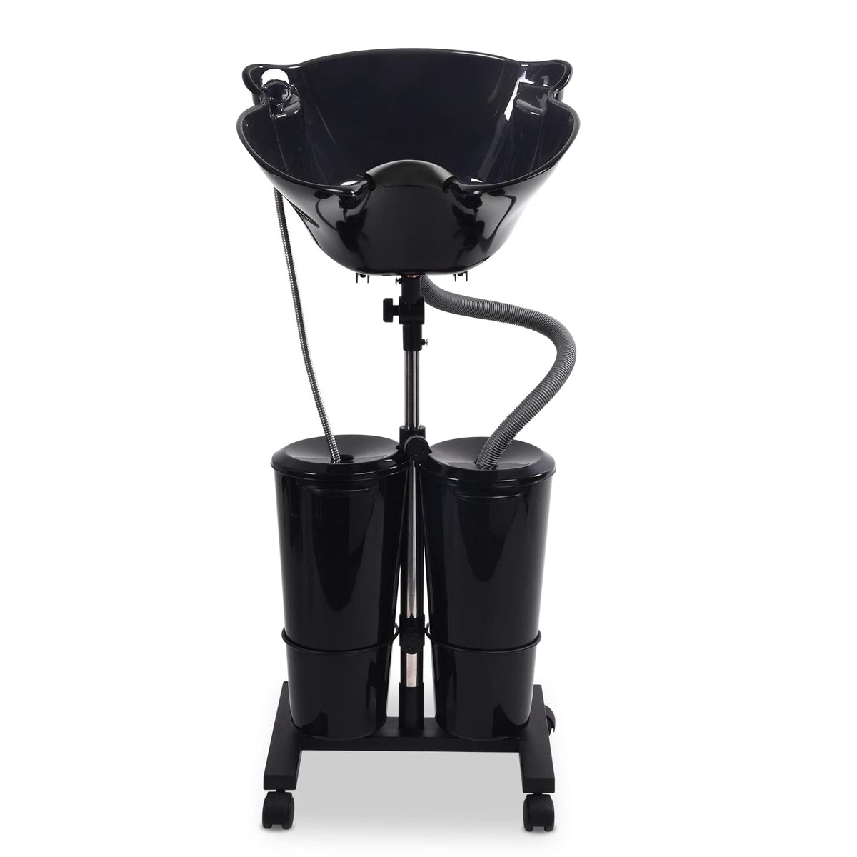 Portable Shampoo Bowl with Electric Pump and 2 Water Tanks, Height and Angle Adjustable Black L870011
