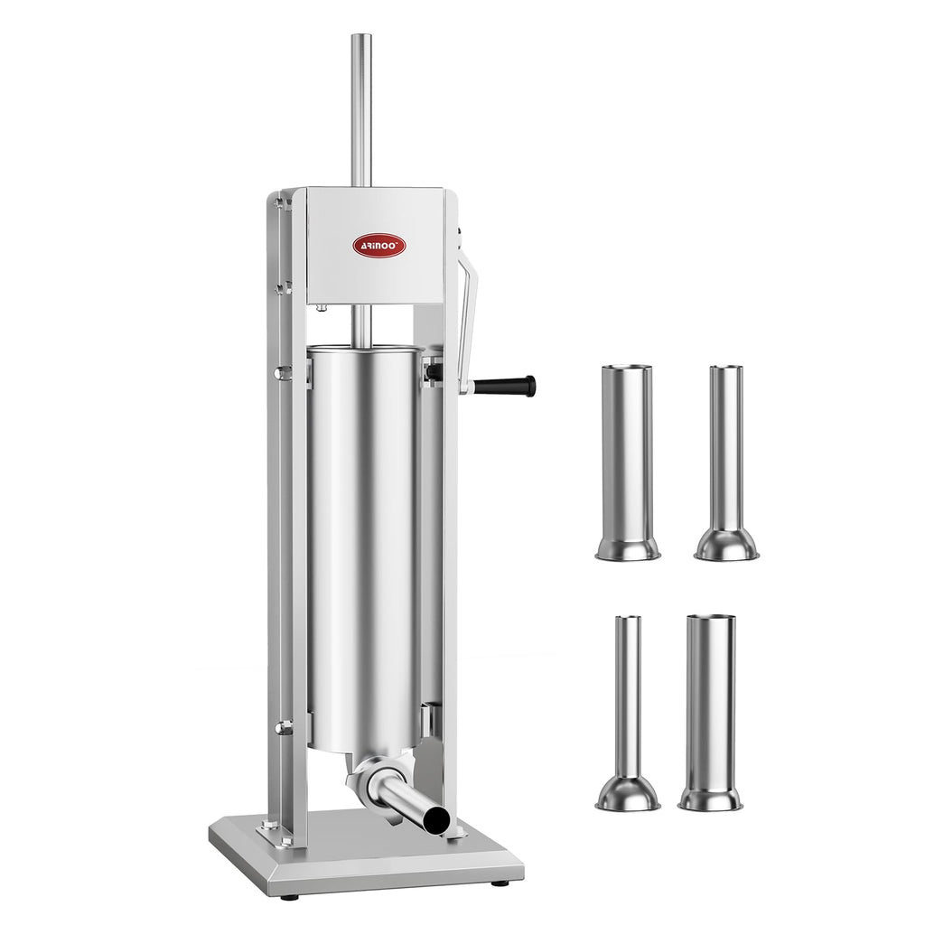 7L Stainless Steel Vertical Sausage Stuffer with 4 Stuffing Tubes F251