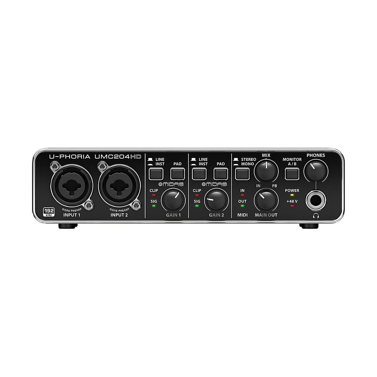 24-Bit/192 kHz USB Audio/MIDI Interface with Mic Preamplifiers F45628