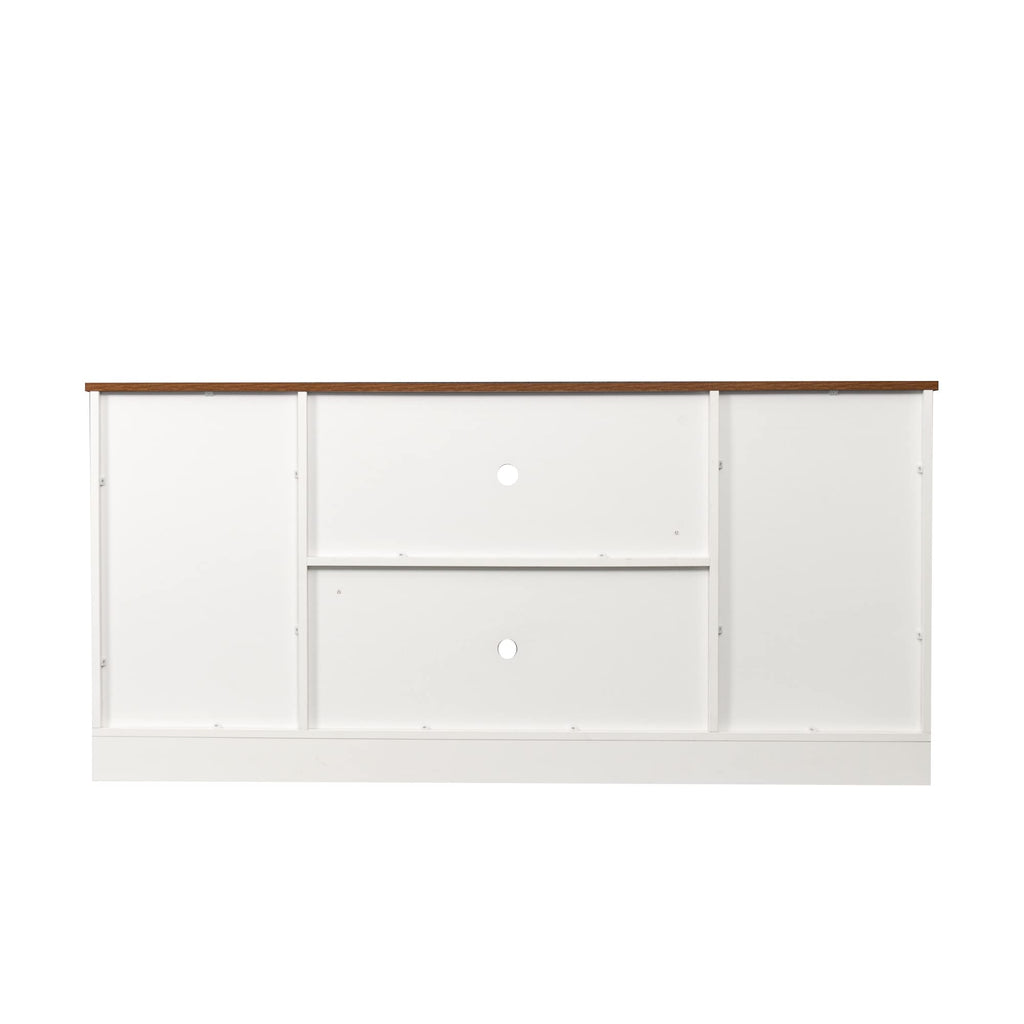 Sliding Barn Door Wood TV Stand with Adjustable Shelves D294