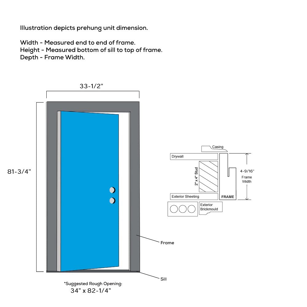 Fiberglass Smooth Primed Left Hand In-Swing Prehung Front Door Full Lite Clear Glass 32" x 80" T4863