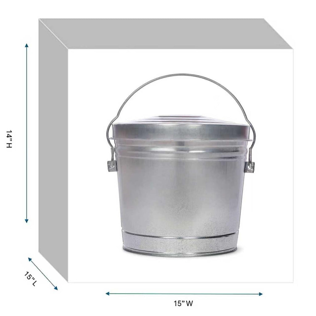 6-Gallon Galvanized Steel Locking Lid Trash Can P6047