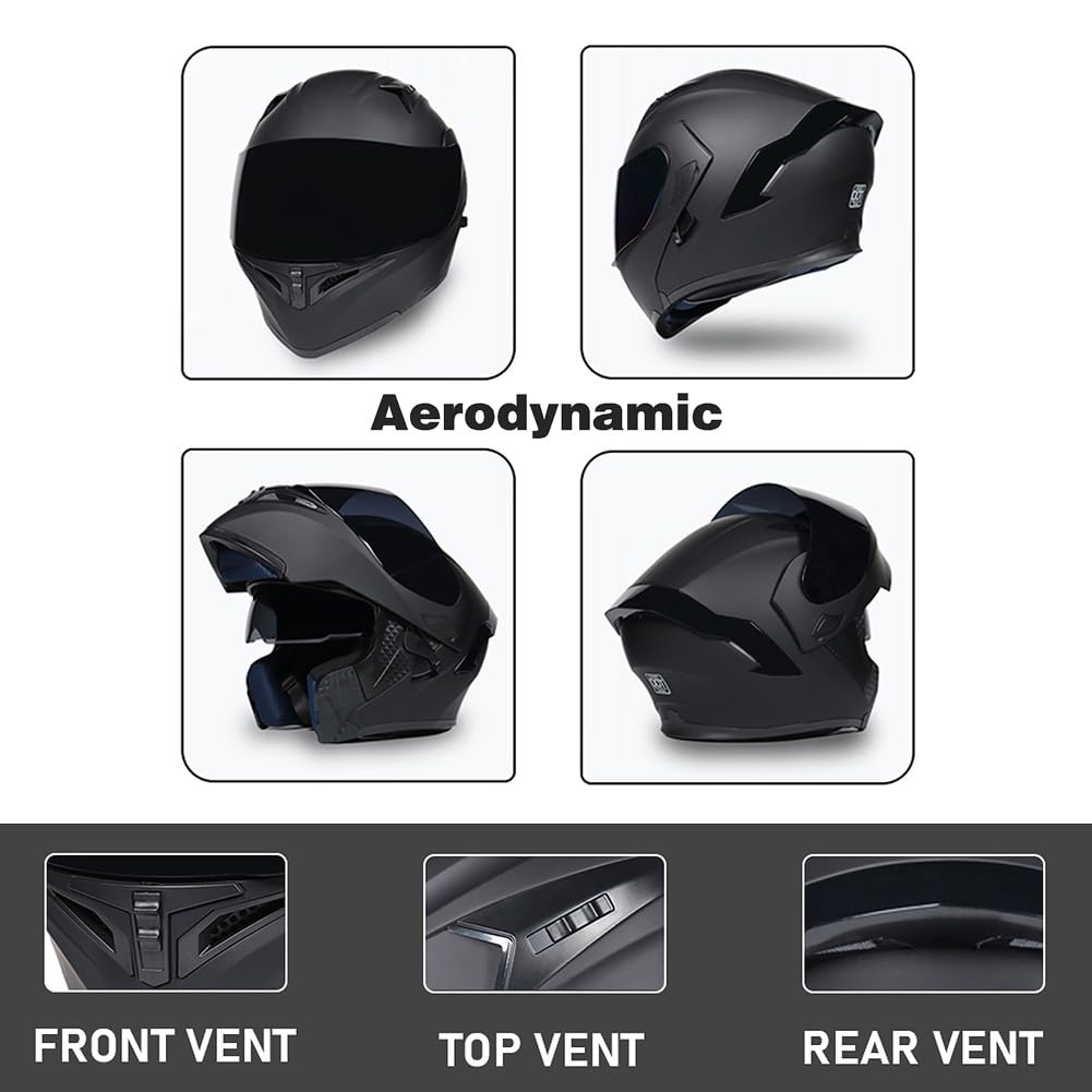 DOT Approved Flip Up Full Face Modular Motorcycle Helmet with Dual Visor P77657