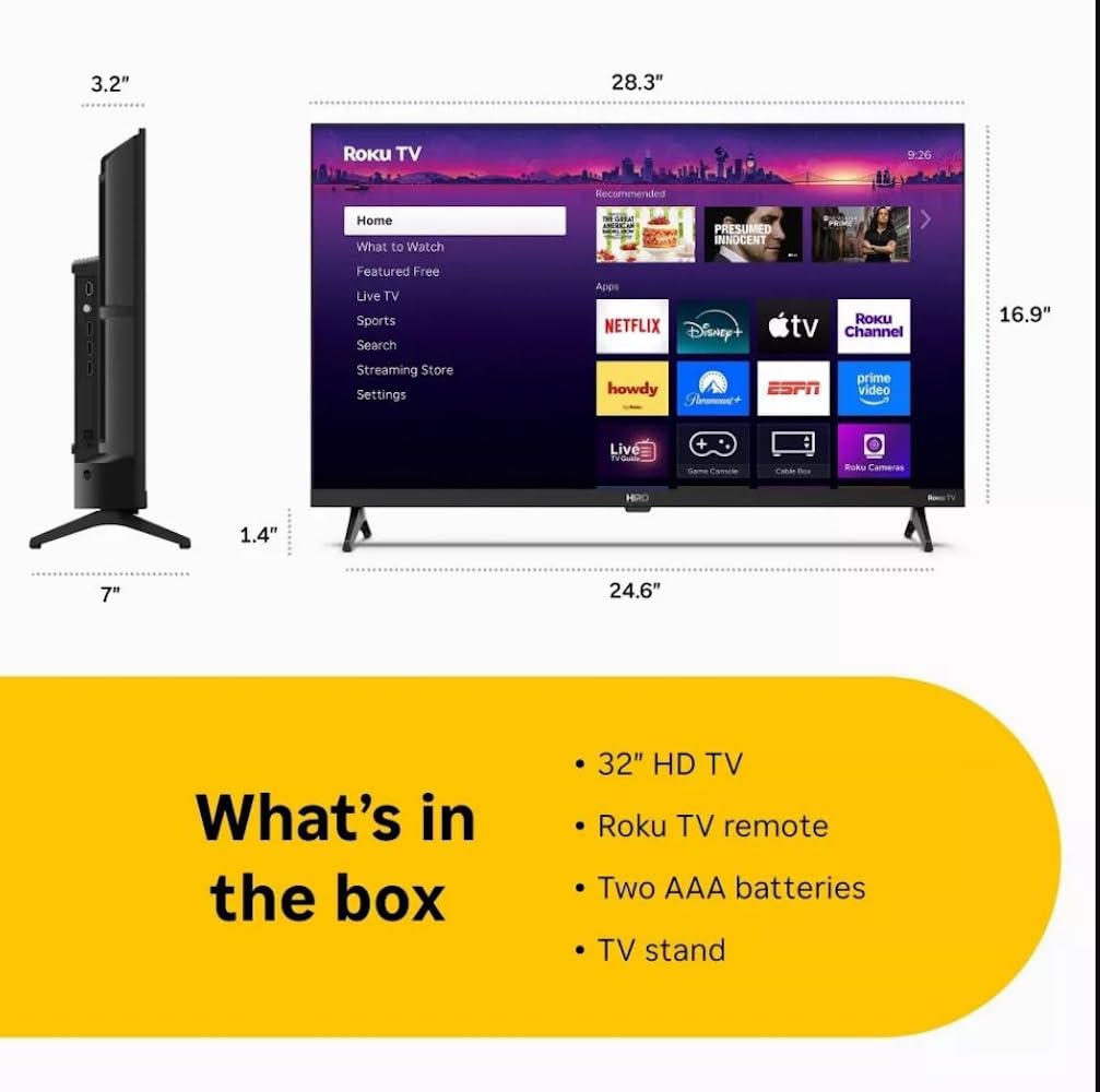 32" 720p HD Smart LED TV with Wi-Fi & Bluetooth K241885