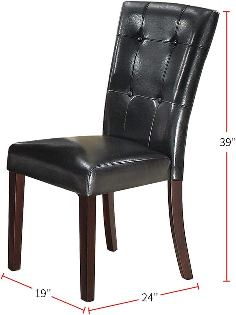 Black Faux Leather Dining Chairs Set of 2 T606966