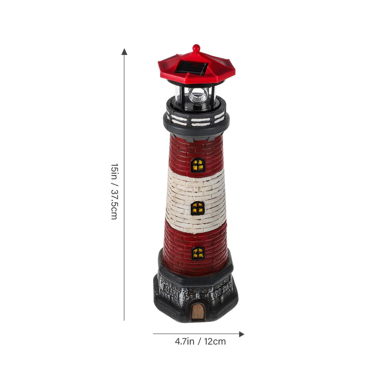 15" Solar Lighthouse Garden Statue N570