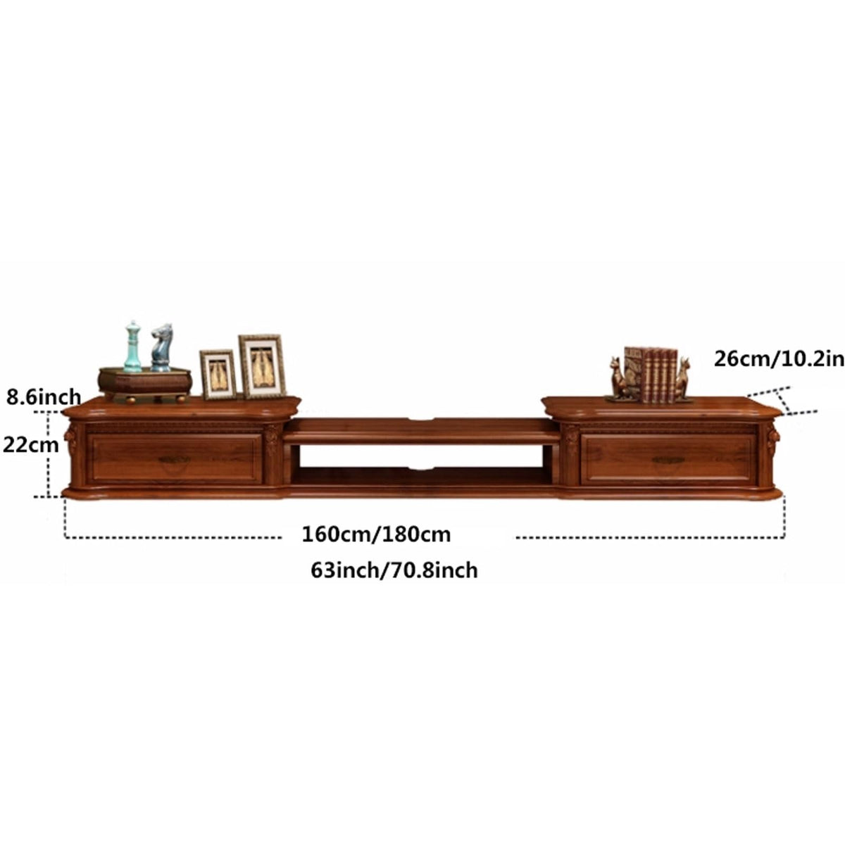 Wall Mounted TV Stand with Drawers and Open Storage Shelf G41441