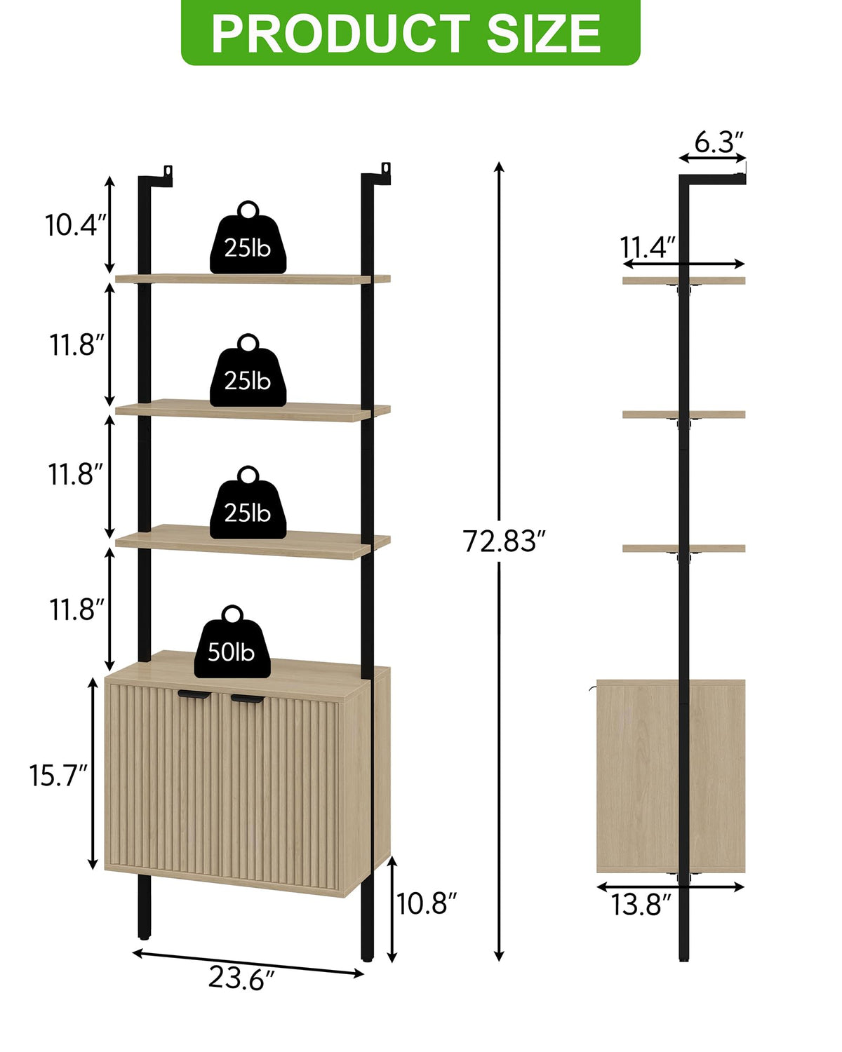 73" Tall Bookshelf with Cabinet O202431
