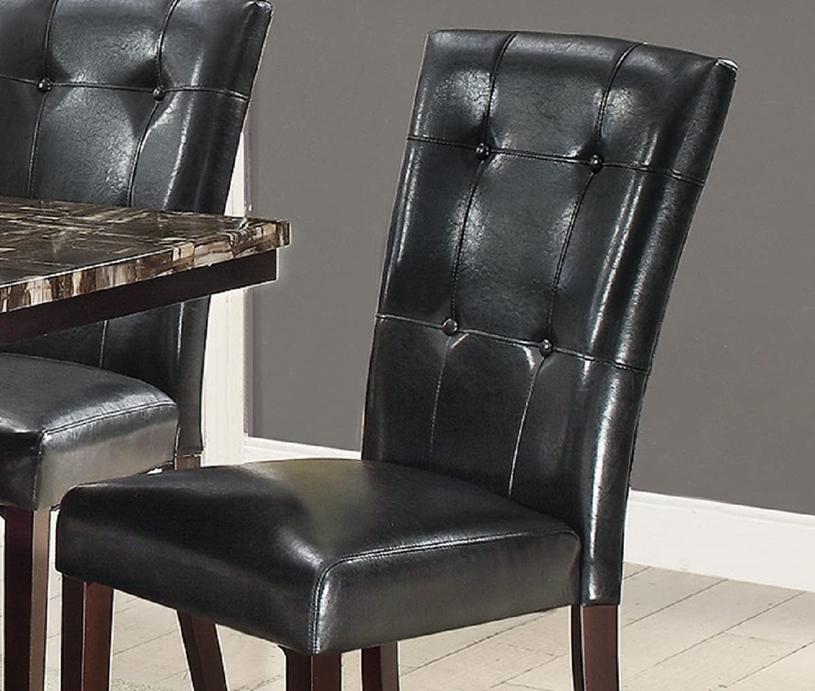 Black Faux Leather Dining Chairs Set of 2 T606966