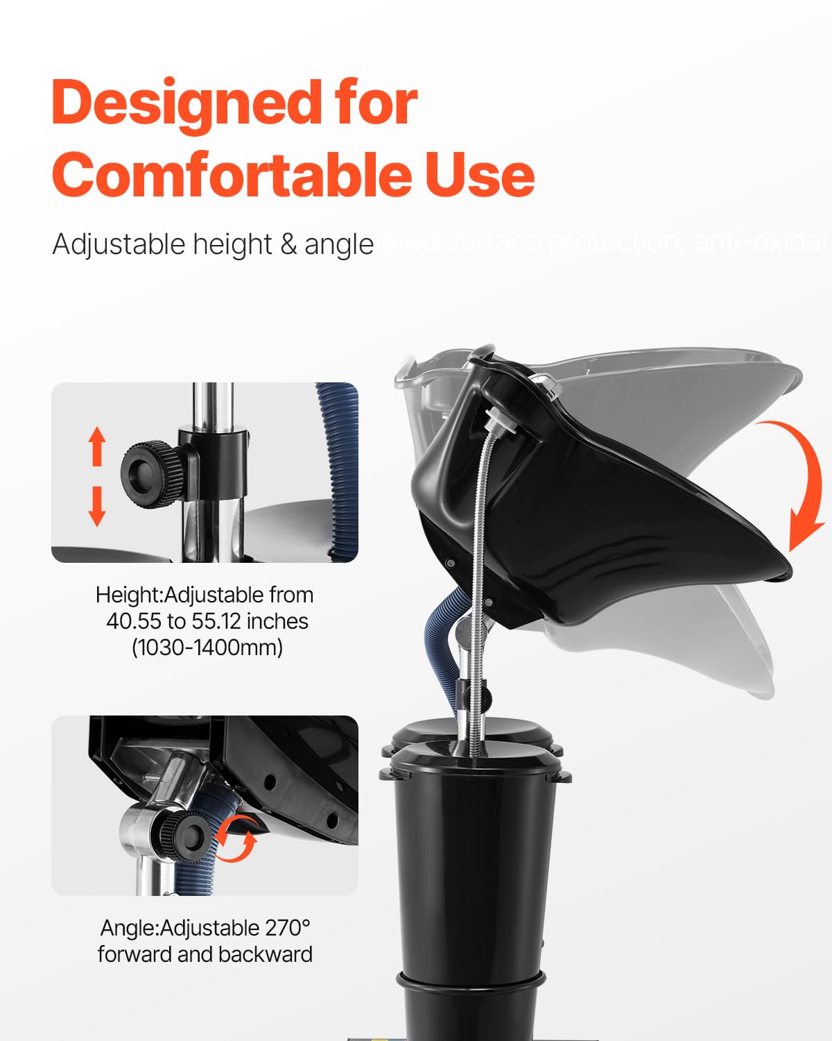 Portable Shampoo Bowl with Electric Pump, 2 Buckets, Black K6073