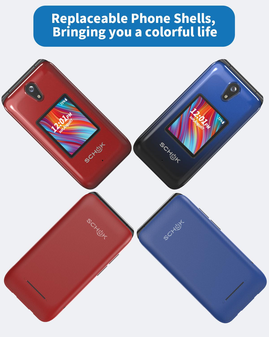 4G Flip Phone with Replaceable Shells M1385