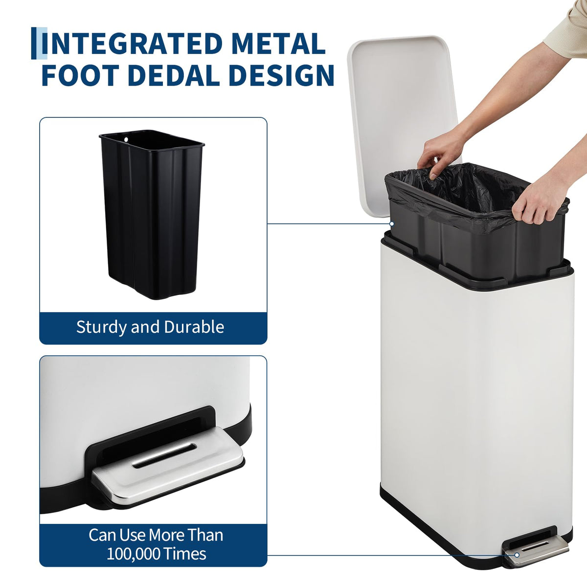 13.2 gal Stainless Steel Step Trash Can U17973