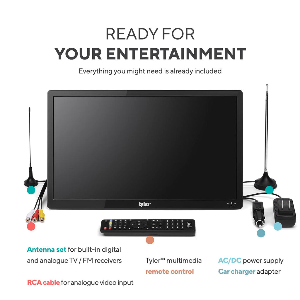 16" Portable LCD TV Battery Powered Wireless Capability HD-TV X878831