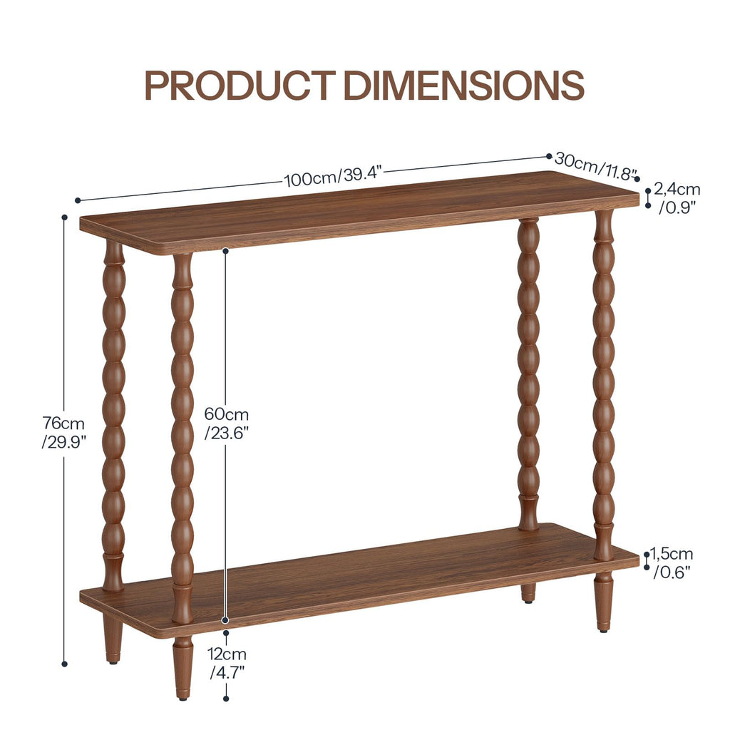 39.4'' 2-Tier Mid-Century Console Table H398751