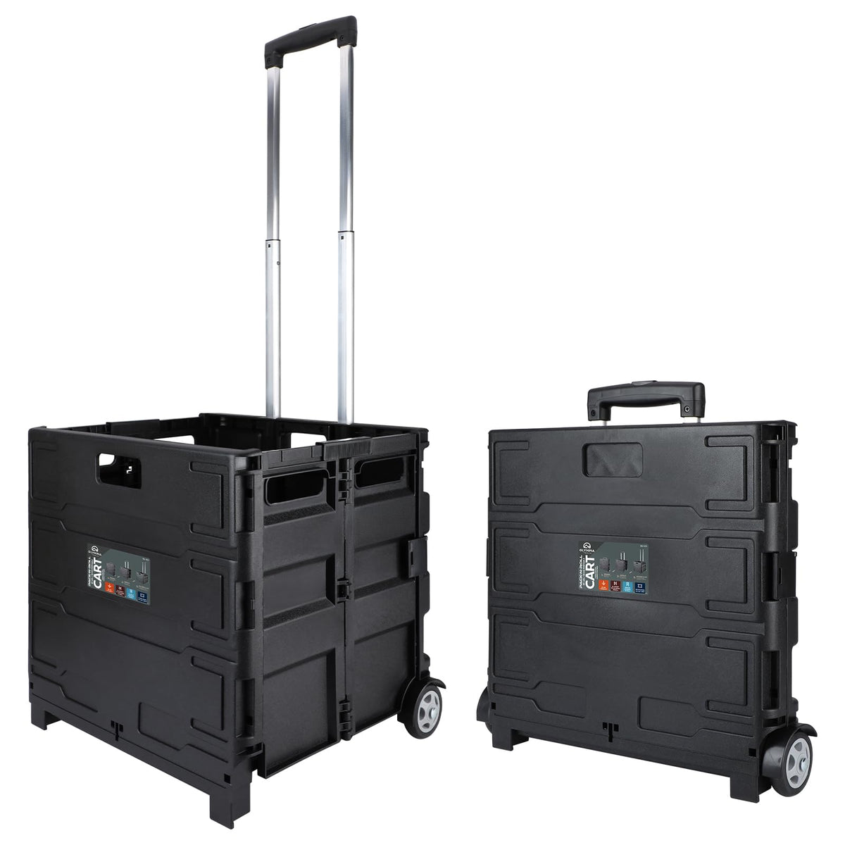 Portable Tools Carrier with Telescopic Handle, 80 Lb. Load Capacity, Black U8229