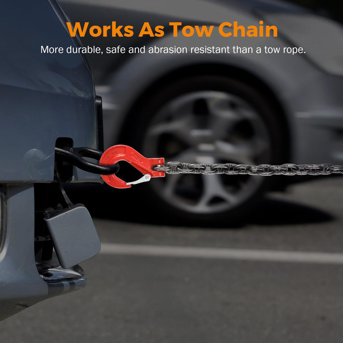 3/8 Inch 10Ft Tow Chain with Double Slip Hooks I86187