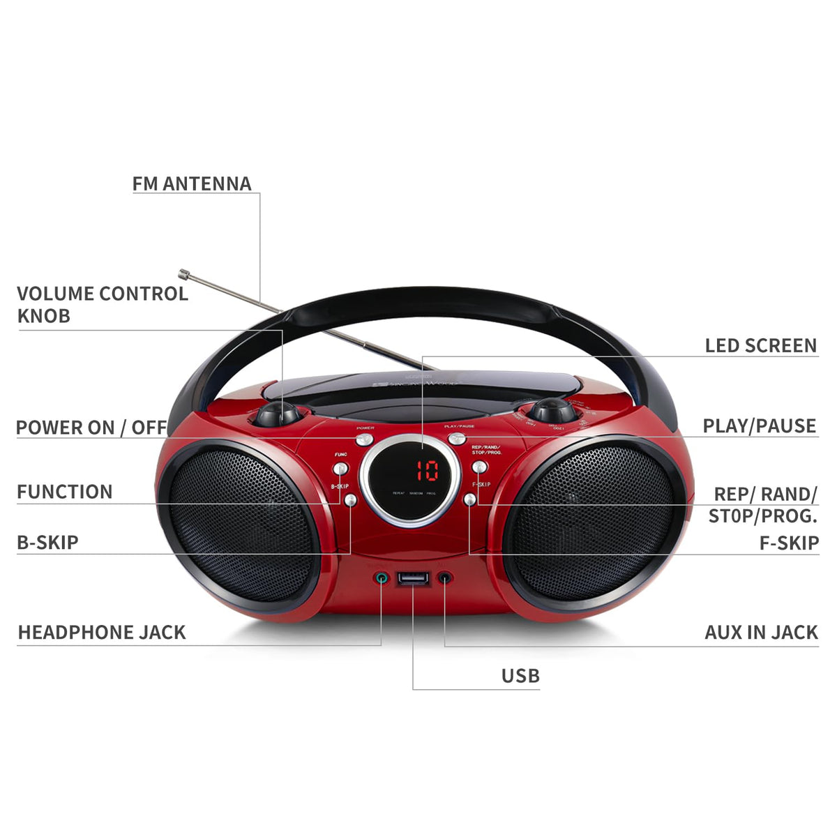 Portable CD Player Boombox N963305