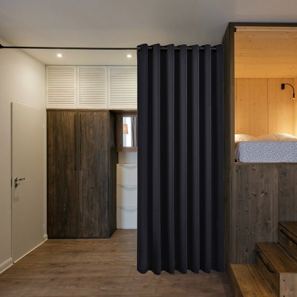 Black Room Divider Curtain 7' x 8.3' 1 Panel N741