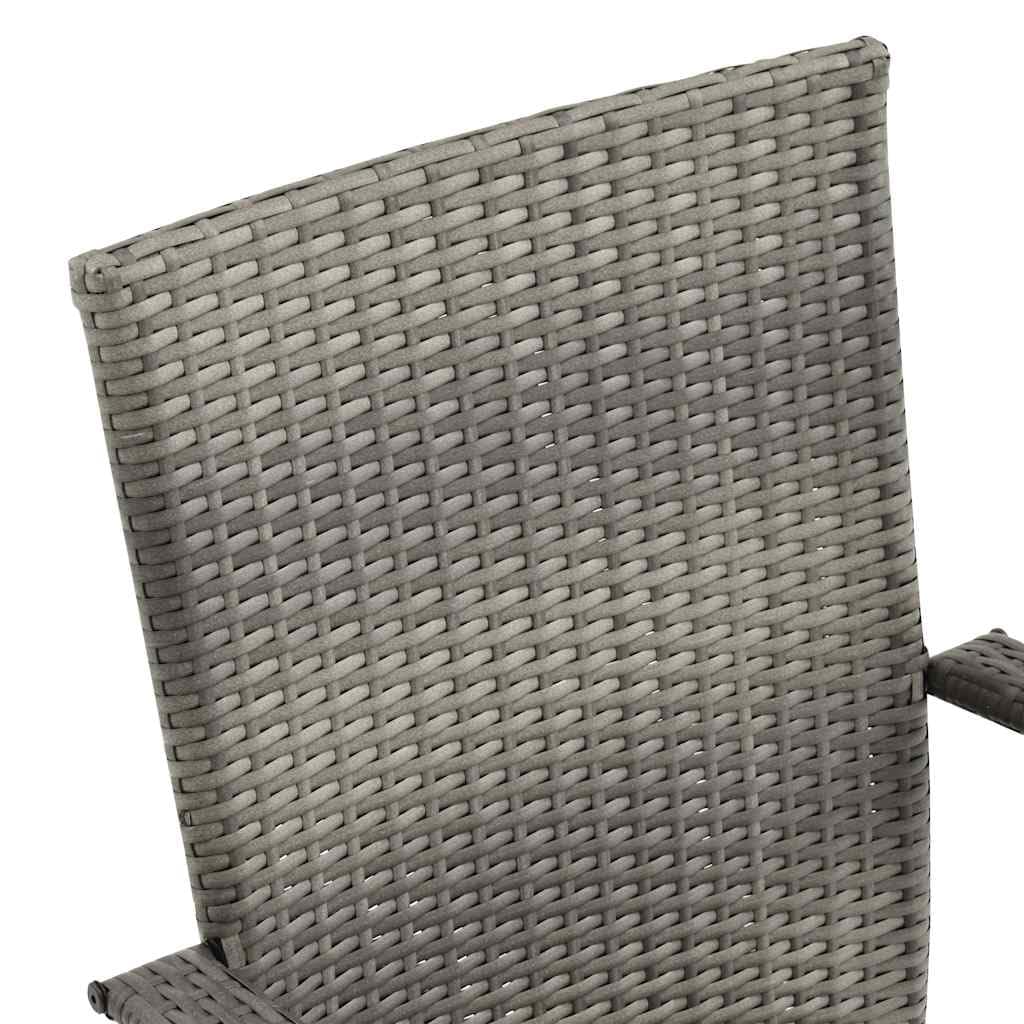 Grey Poly Rattan Stacking Patio Chairs S761