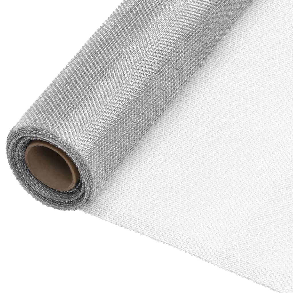 Aluminum Mesh Screen 44.1" x 196.9" Silver Q987521