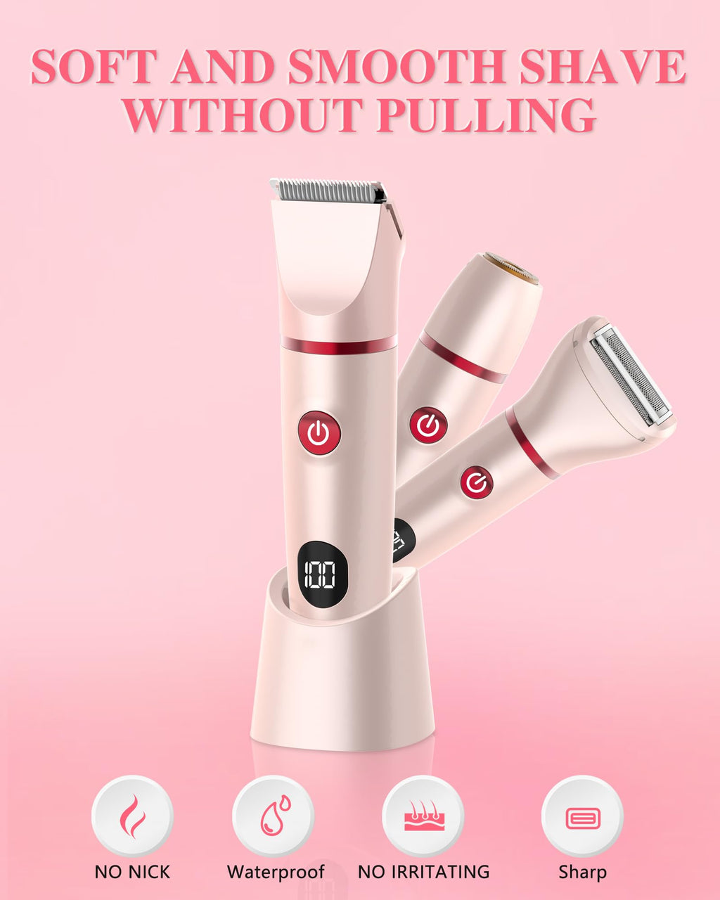 3-in-1 Rechargeable Waterproof Bikini Trimmer Y2460