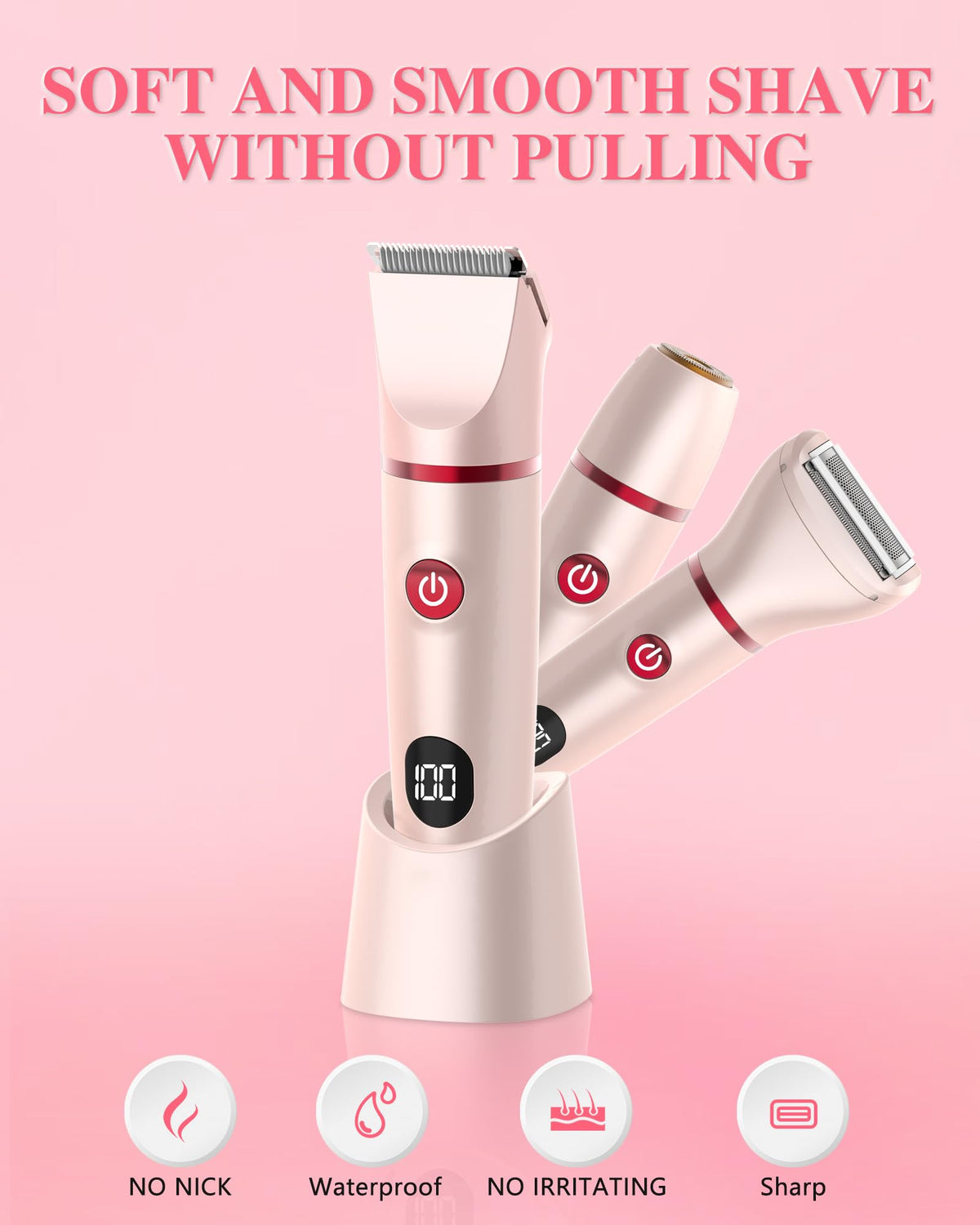 3-in-1 Rechargeable Waterproof Bikini Trimmer Y2460