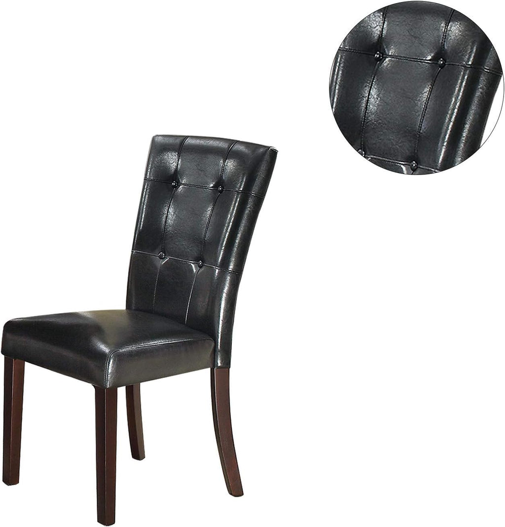 Black Faux Leather Dining Chairs Set of 2 T606966