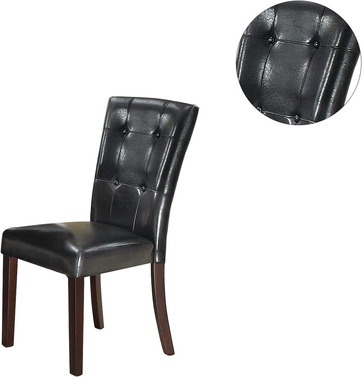 Black Faux Leather Dining Chairs Set of 2 T606966