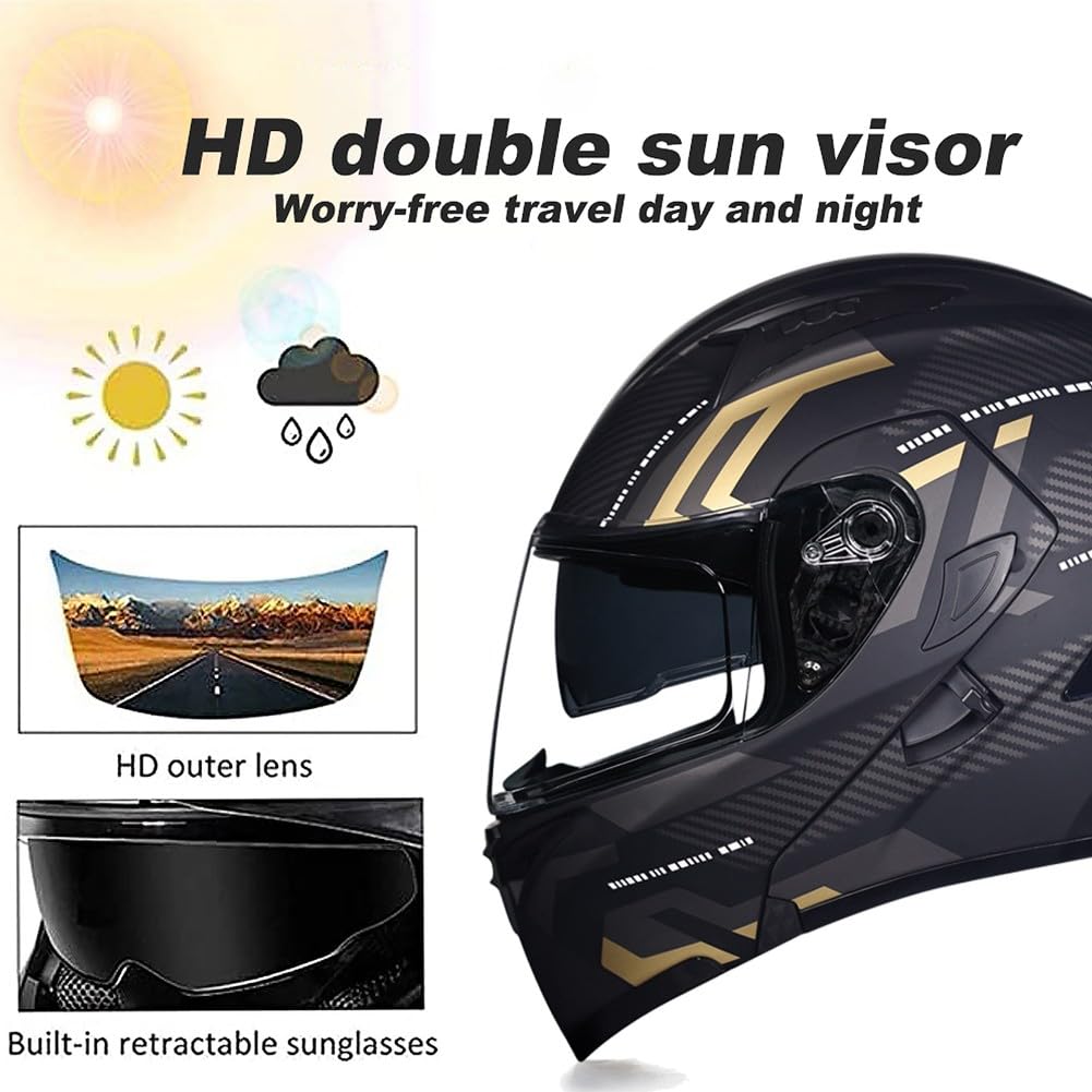 DOT Approved Flip Up Full Face Modular Motorcycle Helmet with Dual Visor P77657