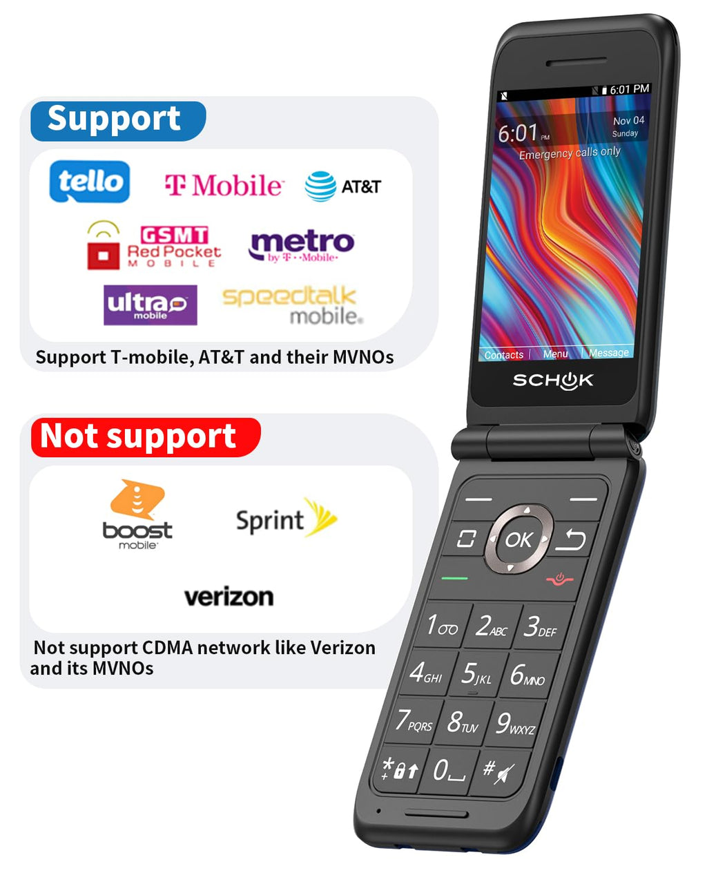 4G Flip Phone with Replaceable Shells M1385