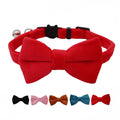 Velvet Breakaway Cat Collar with Bell and Bow Tie T406834