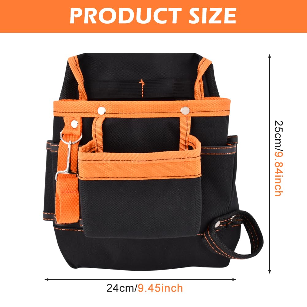 8 Pockets Tool Pouch Utility Waist Bag with Adjustable Belt T125