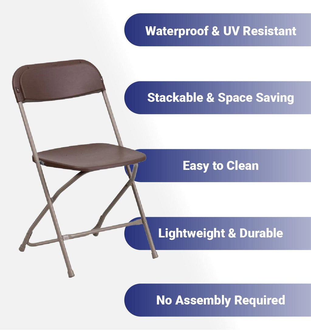 Brown 10pk Stackable Folding Chairs X34617