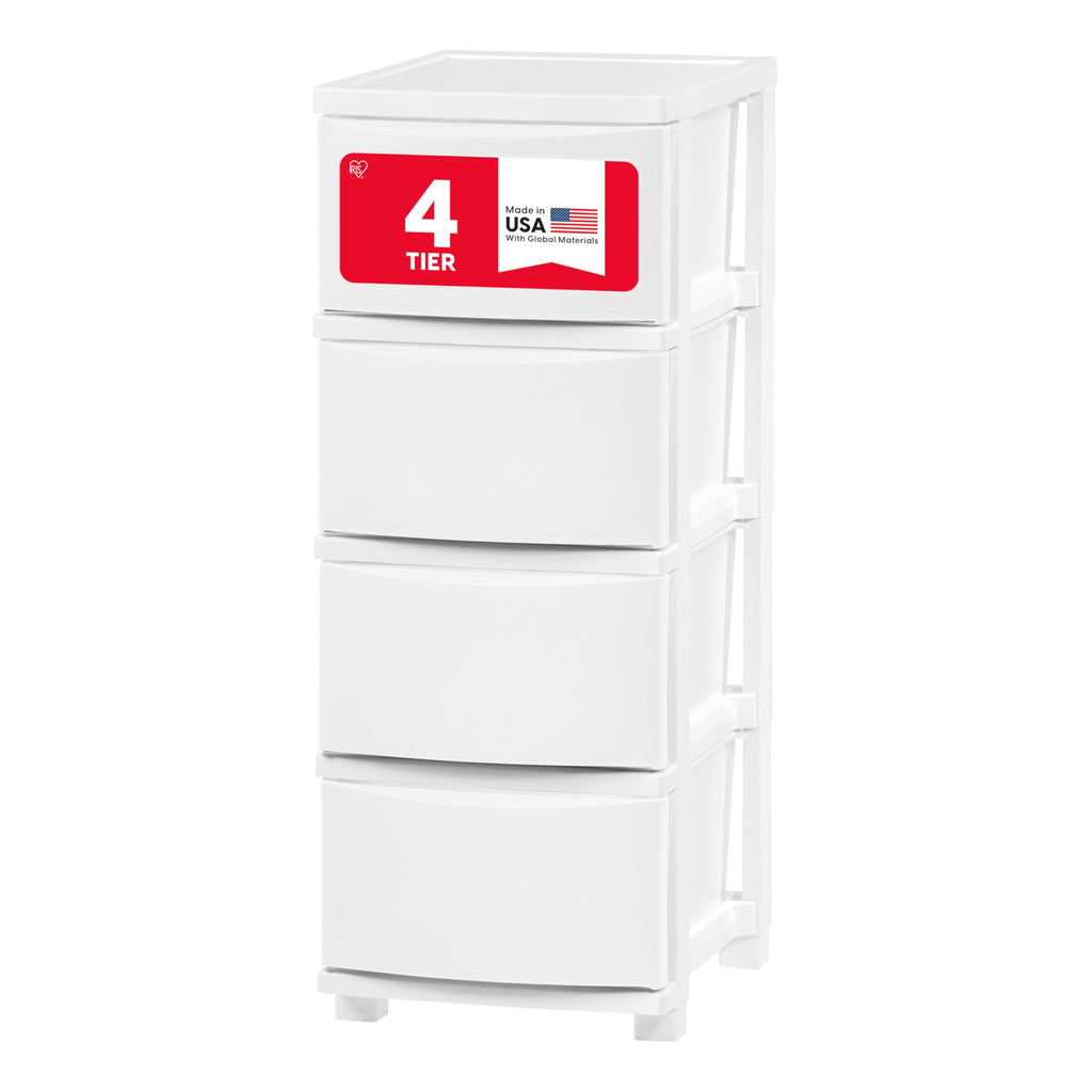 White 4 Drawer Slim Narrow Storage Organizer W7040