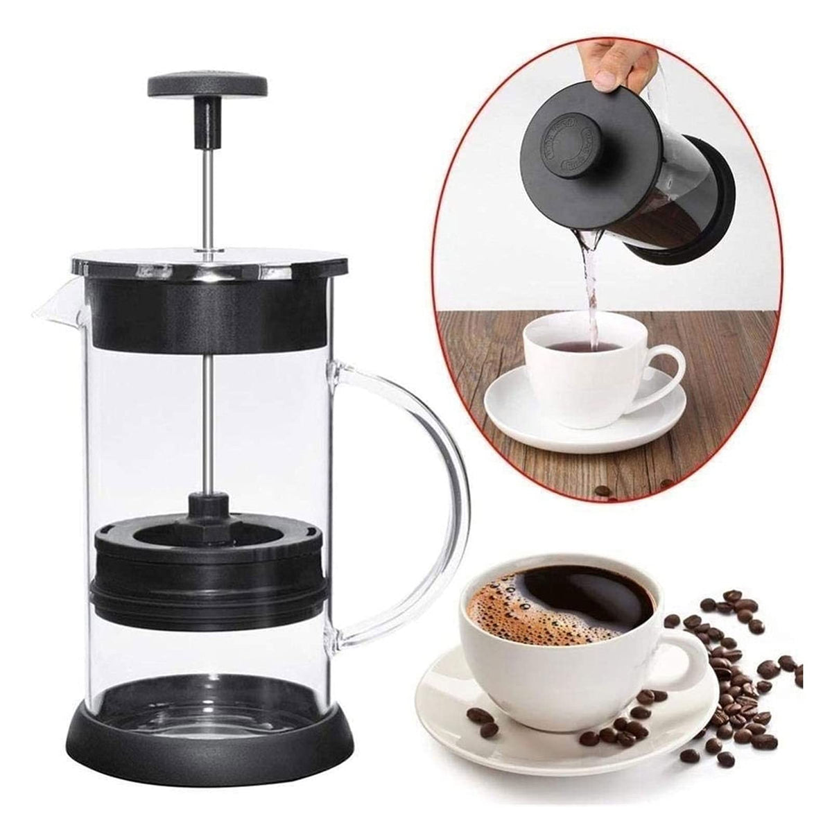 34 Oz Stainless Steel French Coffee Press with Triple Filters H40351