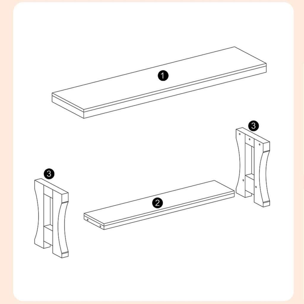 Brown Solid Wood 2-Tier TV Stand T834594
