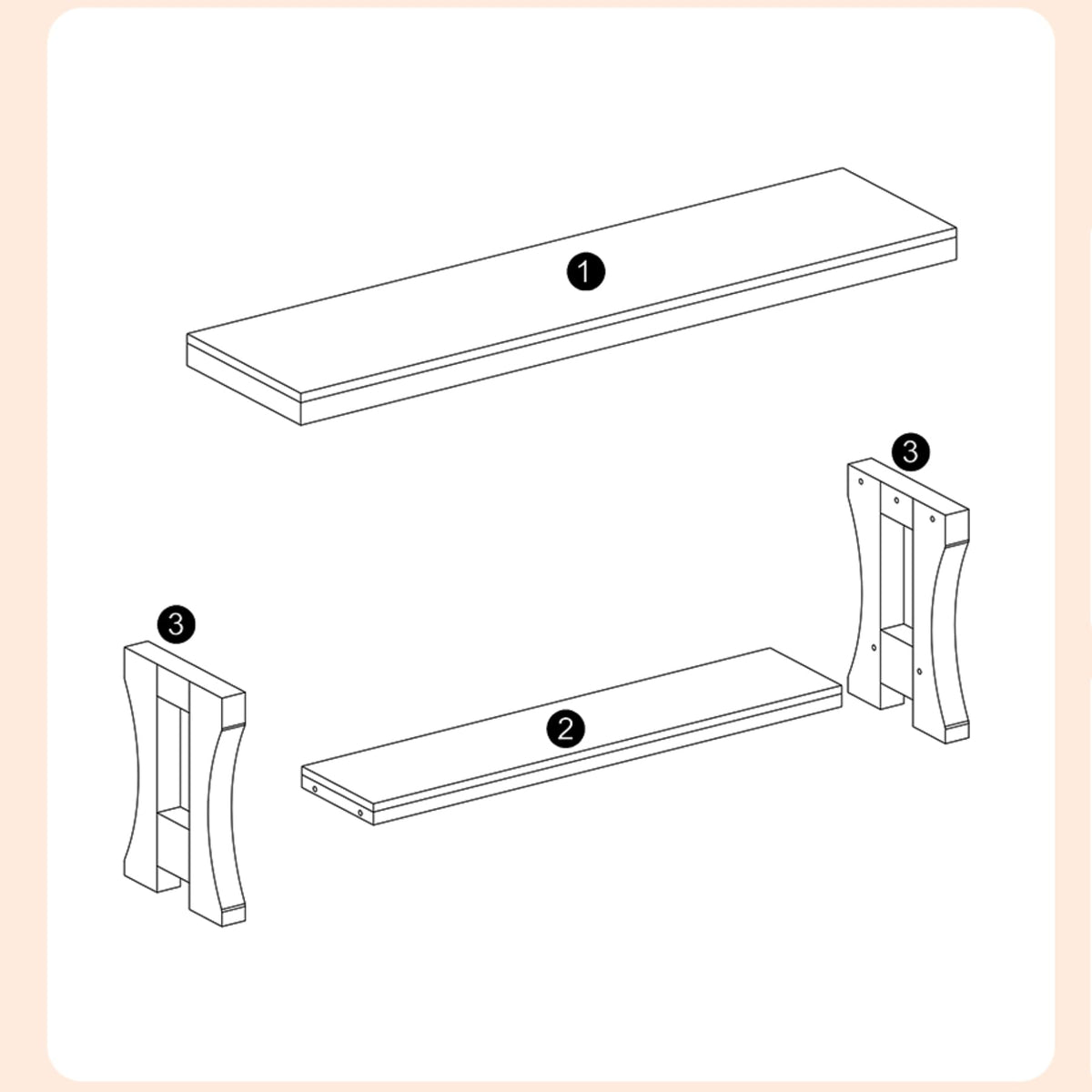 Brown Solid Wood 2-Tier TV Stand T834594