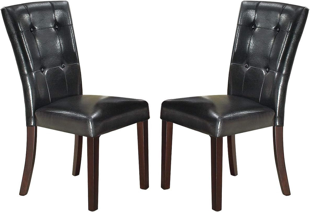 Black Faux Leather Dining Chairs Set of 2 T606966