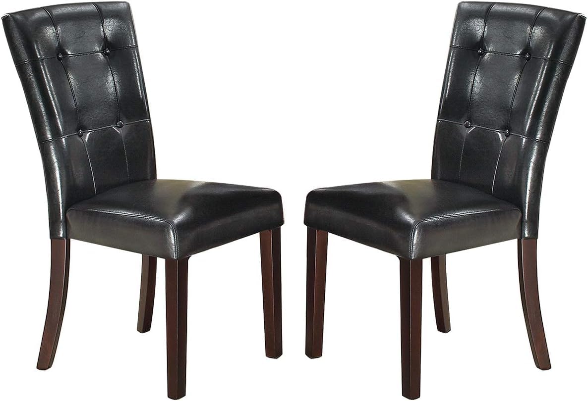Black Faux Leather Dining Chairs Set of 2 T606966