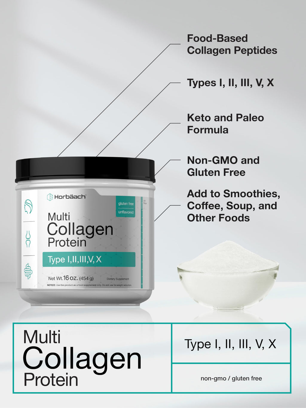 Multi Collagen Protein Powder 16 oz I34173