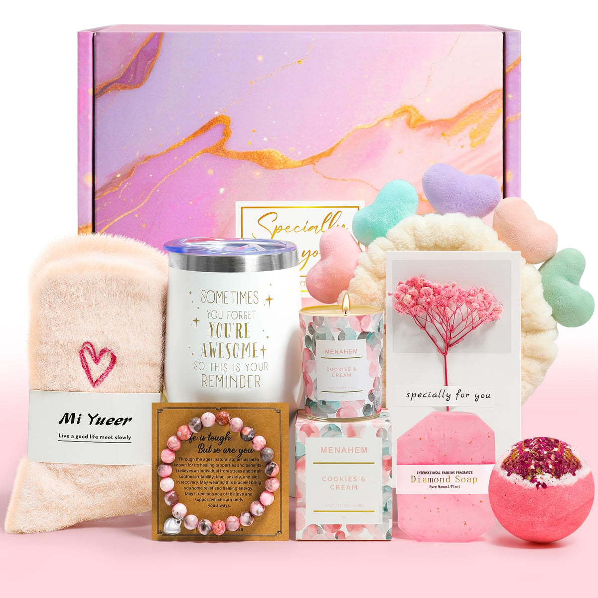 Pink 9pc Spa Bath Gift Set I3141