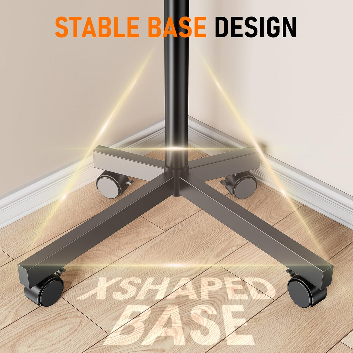 Rolling TV Stand with Locking Wheels, Black G269372