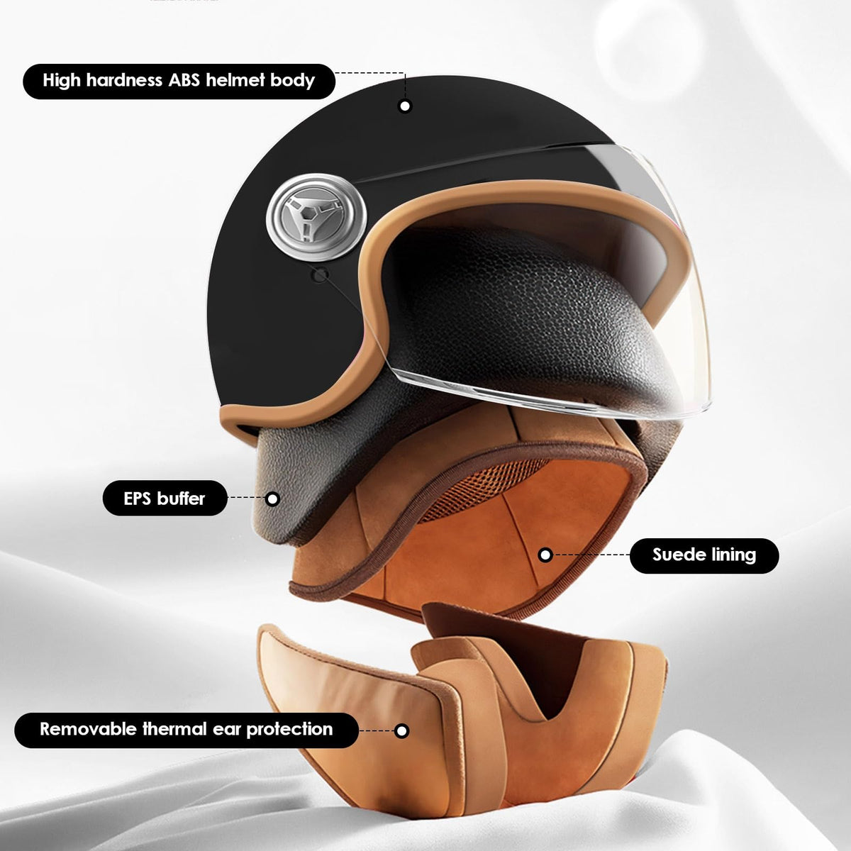 Kids 3/4 Open Face Motorcycle Helmet R6654