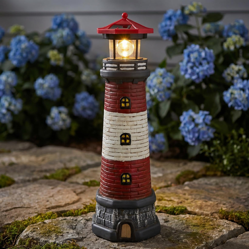 15" Solar Lighthouse Garden Statue N570