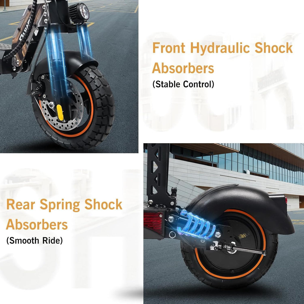 800W 35 Miles 30 MPH 10" Off-Road Folding Electric Scooter F597