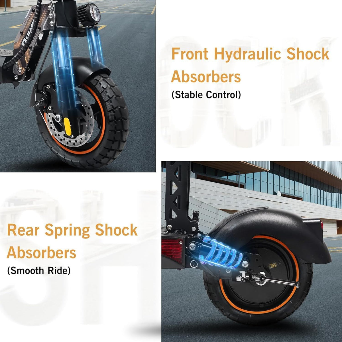 800W 35 Miles 30 MPH 10" Off-Road Folding Electric Scooter F597