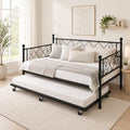 Twin Daybed with Trundle and Heart-Shaped Headboard L95001