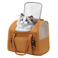 Brown Expandable Breathable Mesh Cat Carrier Backpack I67382