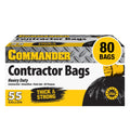 55 Gallon Heavy Duty Contractor Bags with Flap Ties, Pack of 80 Q537863